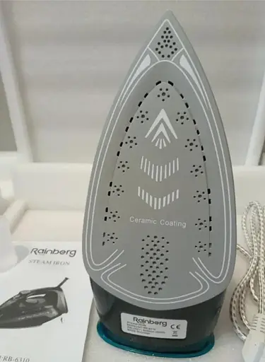 Гладильный паровой утюг Rainberg RB-6310 с керамическим покрытием подошвы 3200Вт Голубой с черным - фото 9
