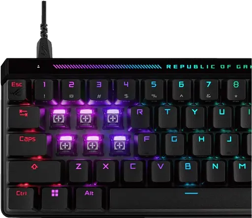 Клавiатура Asus ROG Falchion Ace Magnetic Switches RGB Black (90MP03VE-BKUA20) - фото 3