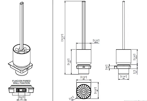 Йоржик для унітазу Sonia S6 Black 185986, Чорний - фото 2
