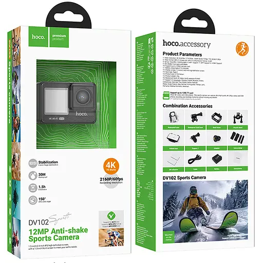 Экшн-камера Hoco DV102 4K anti-shake sports Black - фото 6