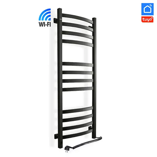 Электрический полотенцесушитель Navin Avalon 480x1200 Sensor с Wi-Fi права, черный муар 12-112033-4880, Черный матовый, Правое, Электронный - фото 1