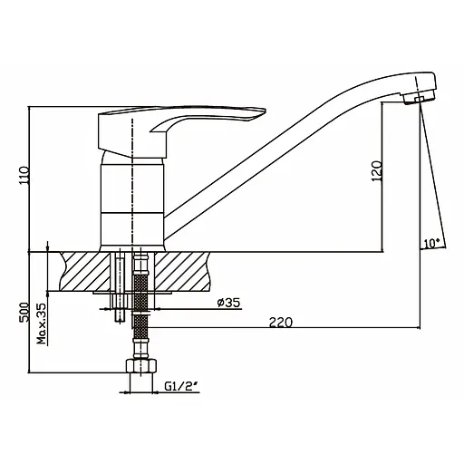 Змішувач для кухні Haiba Hansberg 004 нержавіюча сталь HB0183 - фото 2