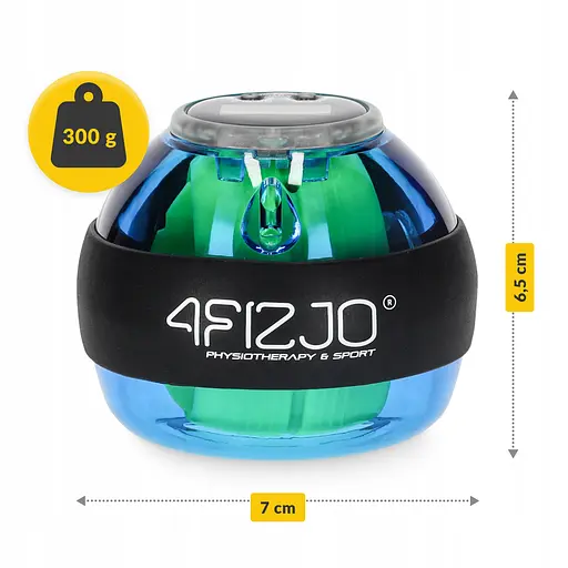 Тренажер для кисті та зап'ятстя 4Fizjo Power Ball гіроскопічний Blue/Yellow (P-5905973402224) - фото 5