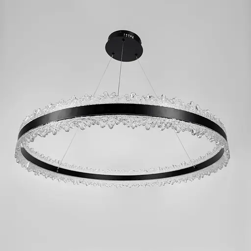 Волшебная подвесная люстра в черном корпусе с кольцом Ø 80 см Ст. MJ304-800 BK | Line F - фото 7