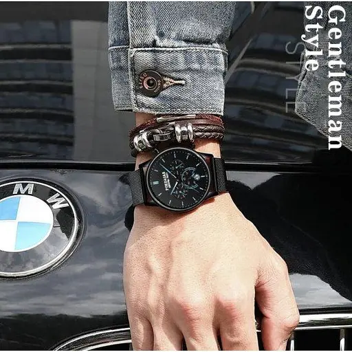 Чоловічий наручний годинник Poedagar Misto (Чорний) - фото 6