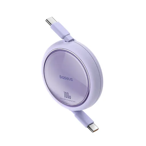 Кабель Baseus Free2Draw Mini Retractable Charging Cable Type-C to Type-C 100W 1m Nebula Purple - фото 4