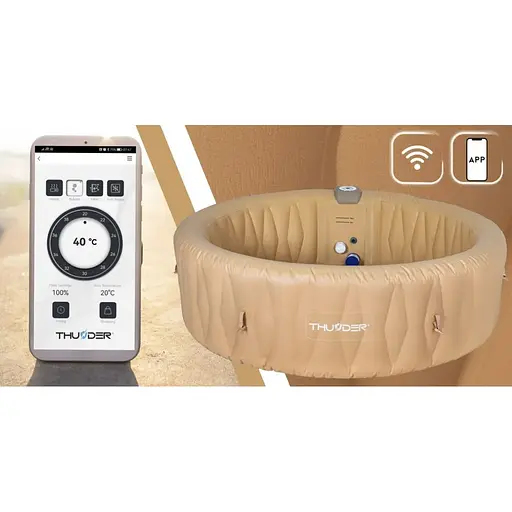 Джакузи-SPA надувная THUNDER LATTE 6-местная серая мебель из ротанга 4 шт. (LATTE-HALF-GRAY) - фото 5