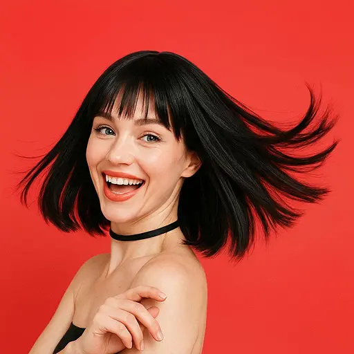 Перука довге каре "Чорна орхідея" - 43 см - фото 1