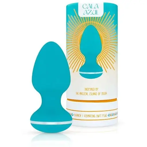 Анальна вібропробка Cala Azul Blanca Vibrating anal plug - фото 8