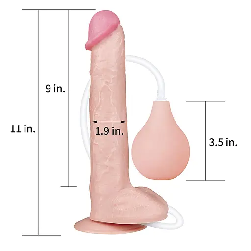 Фалоімітатор LoveToy Squirt Extreme 11" 28 см тілесний - фото 3