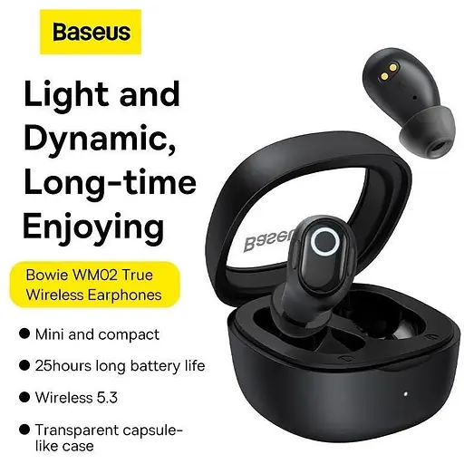 Наушники Baseus Bowie WM02 True Wireless Earphones черные - фото 10