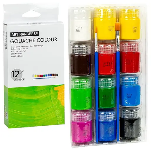 Набір гуашевих фарб "Art Ranger" Bambi WX02.T12015-2, 12 кольорів - фото 1