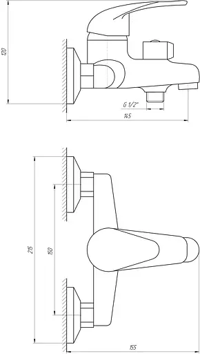 Змішувач для ванни EcoMix E-GEZ-102N Хром - фото 5