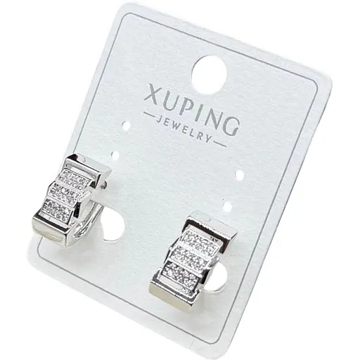 Сережки Xuping з камінням гіпоалергенні медичне золото - фото 1