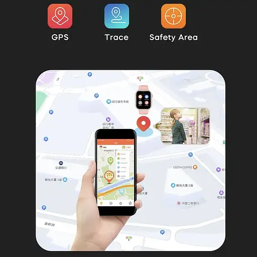 Смарт-часы детские LEMFO K20 4G с камерой WI-FI GPS SIM-карта GEO забор силиконовый ремешок Pink (16738) - фото 5