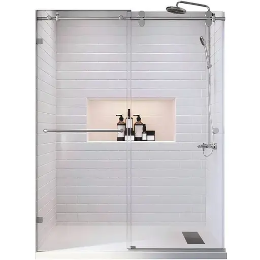 Двері в нішу Koer SR SD06-120x220-TR-01 прозоре скло Easy Clean 8 мм, хром KR5367, універсальні, прозорий, хром - фото 1