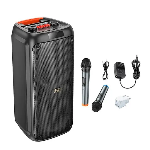 Акустика бездротова-караоке колонка Hoco HA7 Leader wireless dual-mic outdoor BT speaker - фото 6