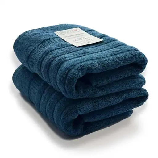 Набор 2 жаккардовых полотенца Lovely Svi для ванной, гостиниц, СПА, в подарок, 50 х 90 см Oxford Stripe Navy Синий (451124)