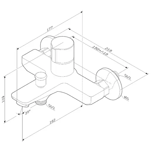 Смеситель для ванны Am.Pm X-Joy TouchReel black F85A10522 Черный матовый - фото 7