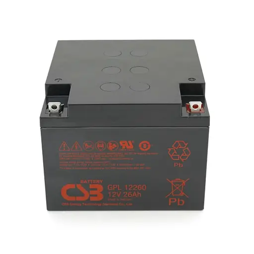 Акумуляторна батарея CSB GPL12260 12V 26Ah Q2/72, 166 х 175 х 125 мм - фото 2