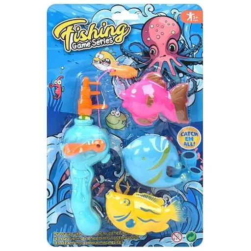 Риболовля магнітна, 1 вудка, 3 рибки, на листі, 18x28.5x6 см, 853 (В асортименті) - фото 2