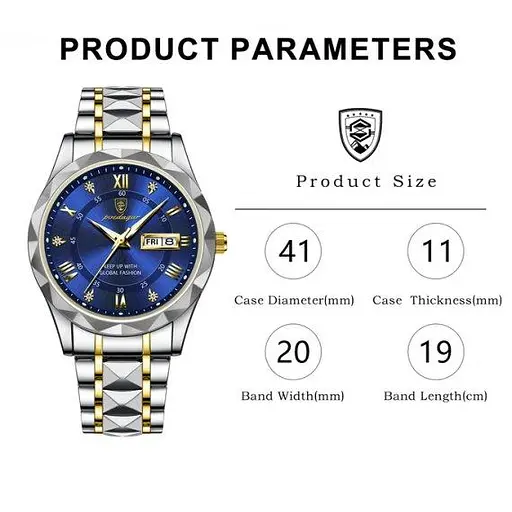 Часы мужские наручные Poedagar Stava (Серебристые) - фото 9