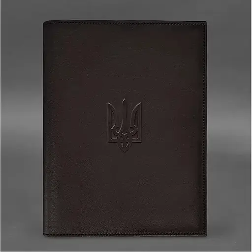 Кожаная обложка BlankNote Standart с Трезубцем для нотариального реестра темно-коричневый - фото 2