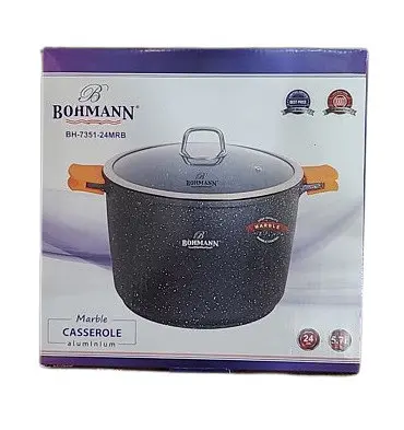 Каструля казан Bohmann BH-7351-24-MRB 24 см 5.7 л подвійне дно мармурове покриття - фото 6
