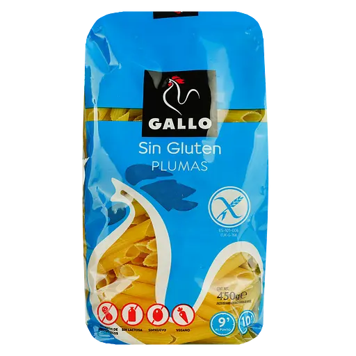 Макаронные изделия Gallo Plumas Sin Gluten без глютена 450 г