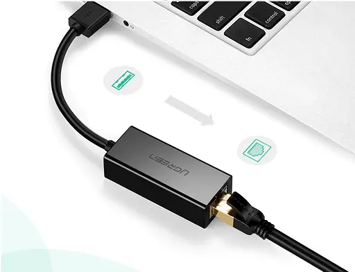 Перехідник Ugreen USB 3.0 Type-A Ethernet RJ45 1000Mb CM209 сірий - фото 2