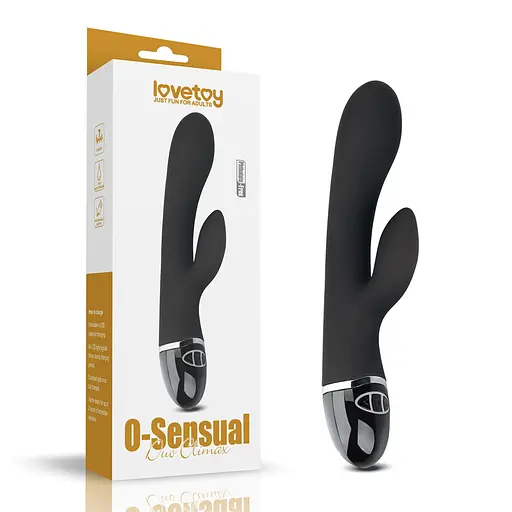 Вібратор кролик Lovetoy O-Sensual Clit Duo Climax 21 см чорний - фото 2