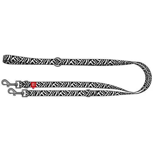 Повідець-перестібка для собак Waudog Nylon Зебра М,Ш 20 мм Дов 300 см - фото 1