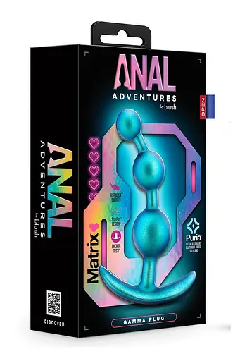 Анальна пробка Anal Adventures Matrix Gamma Plug 13.3 см (блакитний) - фото 5