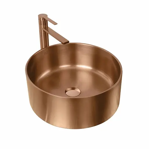 Умивальник Platinum Handmade PVD мідний 380x380 мм з нержавіючої сталі, Теплий захід - фото 5