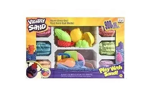 Кінетичний пісок 1901 D/F/G 900 г, 6 кольорів, 14 форм, інструменти, у коробці (6981584672378) Микс - фото 2