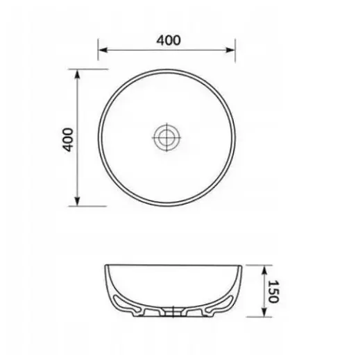 Раковина на столешницу Cersanit Moduo круглая 40 см. K116-048 30412 - фото 3