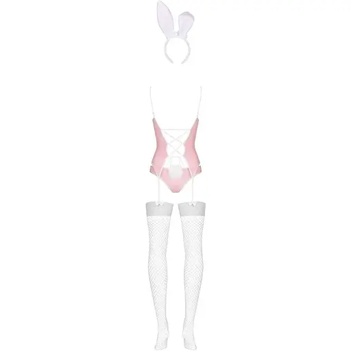 Эротический костюм зайки Obsessive Bunny suit 4 pcs costume pink L/XL - фото 6