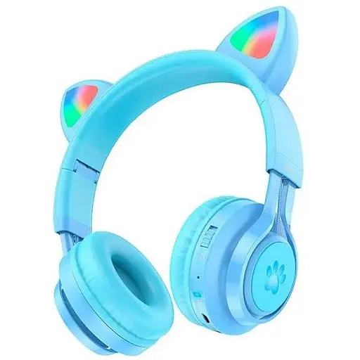Bluetooth гарнитура Hoco W39 |BT5.3, AUX, 10H, 85db, LED| blue