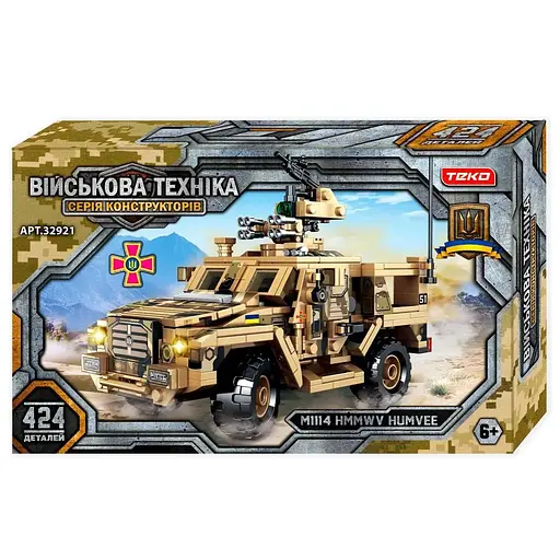 Конструктор Teko 32921 Військова техніка військовий автомобіль HMMWV M1114, 424 деталі