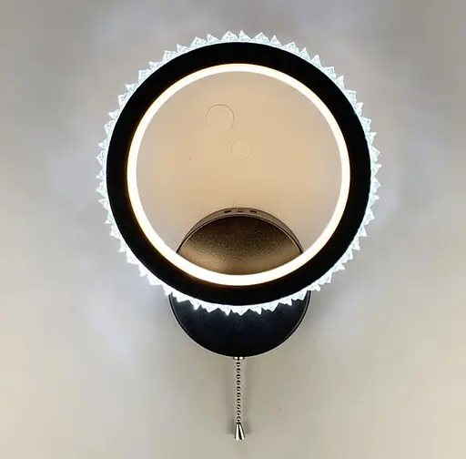 Світлодіодне бра у чорному кольорі корпусу з вимикачем на корпусі Line F Арт. 77072-1S BK - фото 1