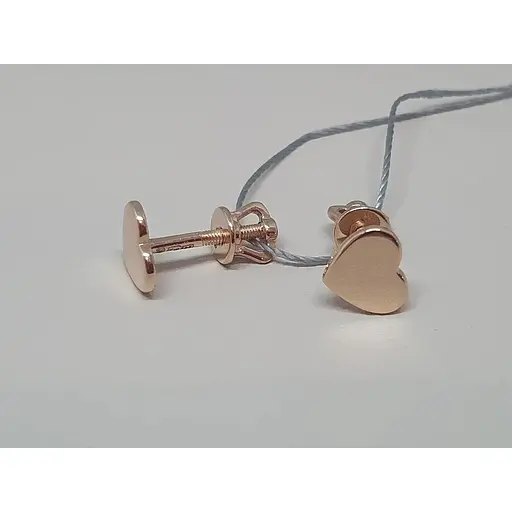 Золотые серьги-пуссеты Сердечки. 220993 - фото 2