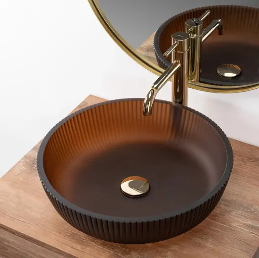 Умивальник Rea Jodi накладний REA-U0273, Коричневий матовий - фото 3