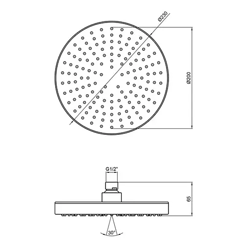 Лейка для верхнего душа Qtap Hlavova A228O1ZBB - фото 3
