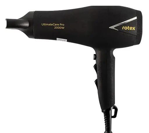 Профессиональный мощный фен Rotex RFF203-B UltimateCare Pro, концентратор, 2000 Вт, черный - фото 2