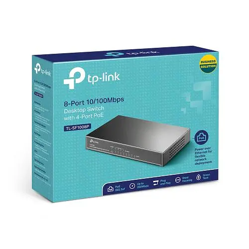 Коммутатор TP-Link TL-SF1008P 8xFE/PoE 65W неуправляемый настольный - фото 3