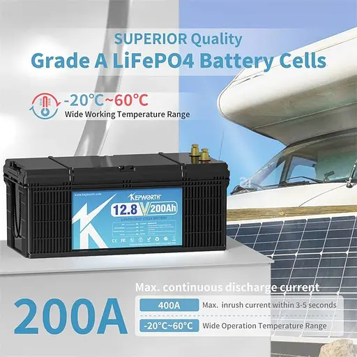 Аккумулятор Kepworth LiFePO4 12V 12.8V/200Ah/2560Wh (KW-12-200) [110735] - фото 6