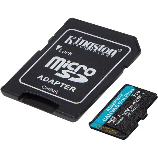 Карта памяти Kingston microSDXC Canvas Go! Plus 1TB Class 10 UHS-I U3 V30 A2 + адаптер SD (SDCG4/1TB) (139173) - фото 2