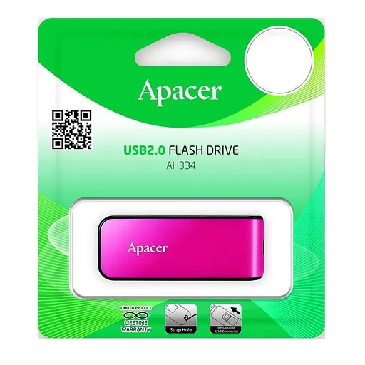 Флеш-накопитель Apacer USB 2.0 AH334 64GB pink - фото 2