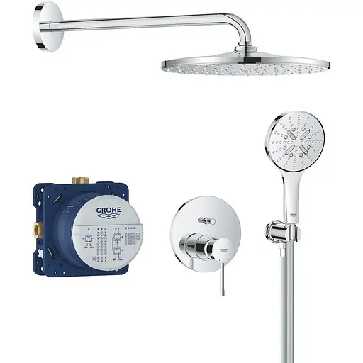 Душова система прихованого монтажу Grohe Essence з Rainshower Mono 310 25287000, Хром - фото 1