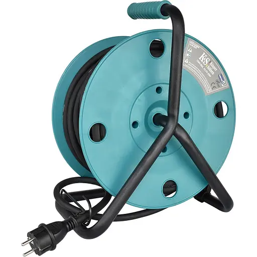 Сетевой фильтр KS CR-15M, 3000 Вт, 4х16 А/230 В, 3х1,5 мм, IP44, 3,2 кг, на катушке, 15 м, черный (KSCR-15M) - фото 3